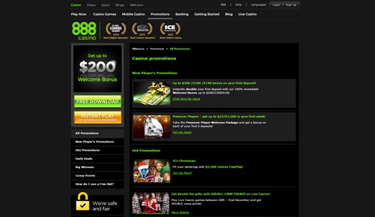 888 Casino Bonuses