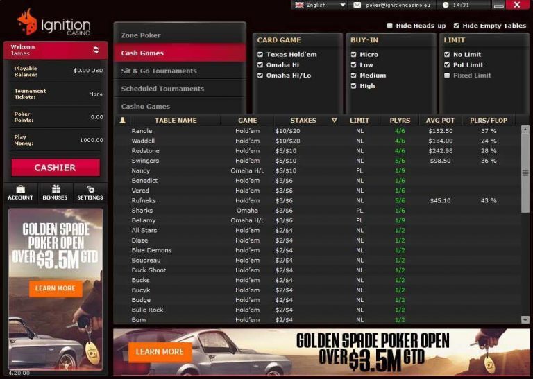 ignition casino hud