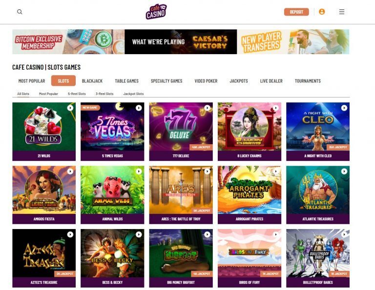 Cafe Casino Slot Games