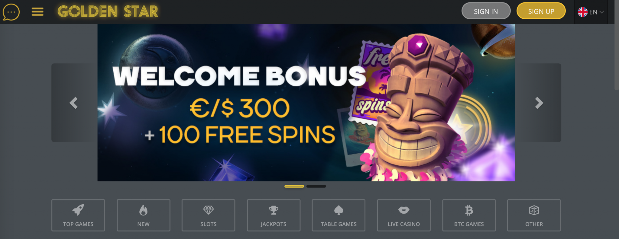 Golden Star Casino Welcome Bonus