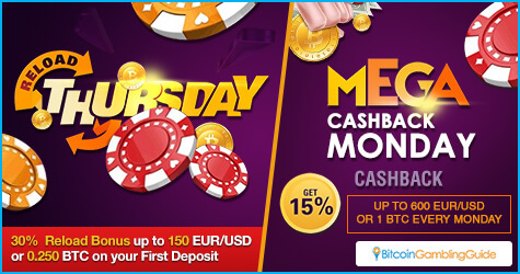 Mega Cashback Monday and Reload Thursday