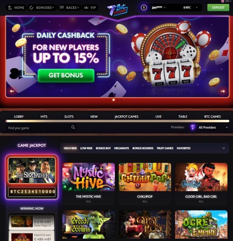 7Bit Casino Main Page