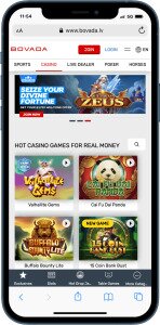 Bovada casino dashboard